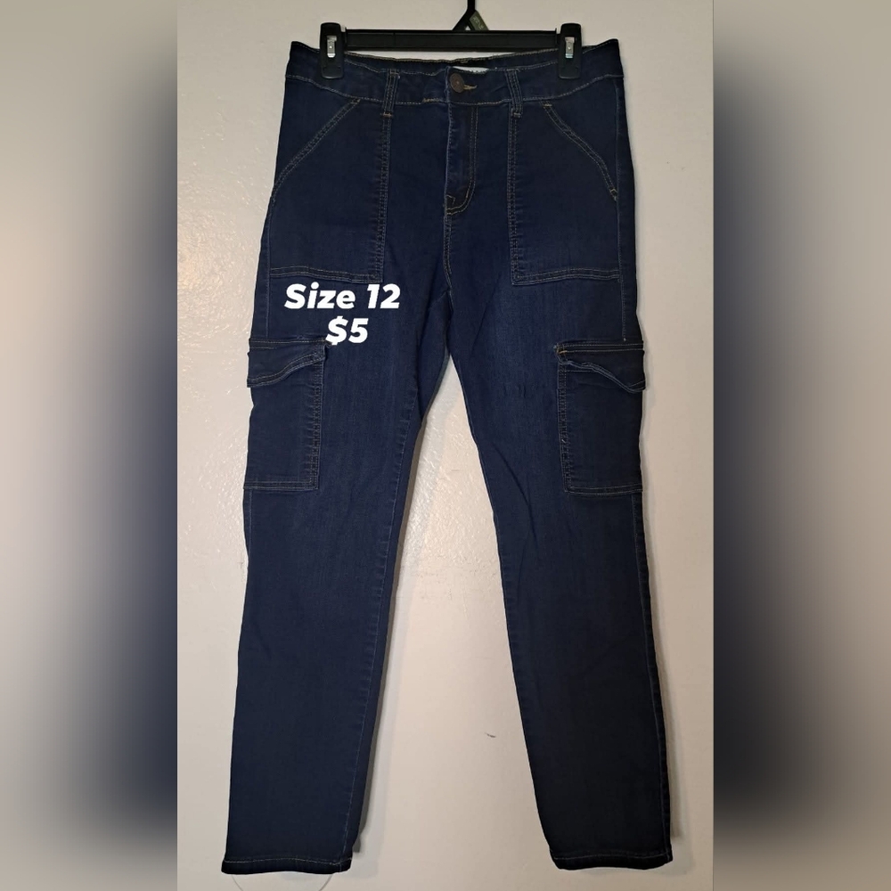 Dark Blue Cargo Jeans